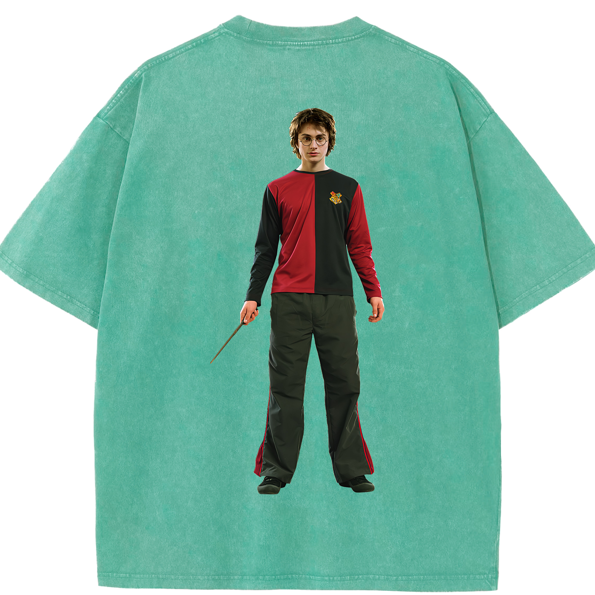 （画像用） Harry Potter ハリー・ポッターシリーズ 綿100% ヴィンテージ風 半袖Tシャツ（背面プリント）